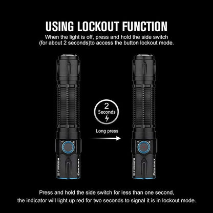 Olight Warrior 3S Tactical Flashlight - 2300 Lumens Rechargeable LED Light with Proximity Sensor | Compact Design (Black)