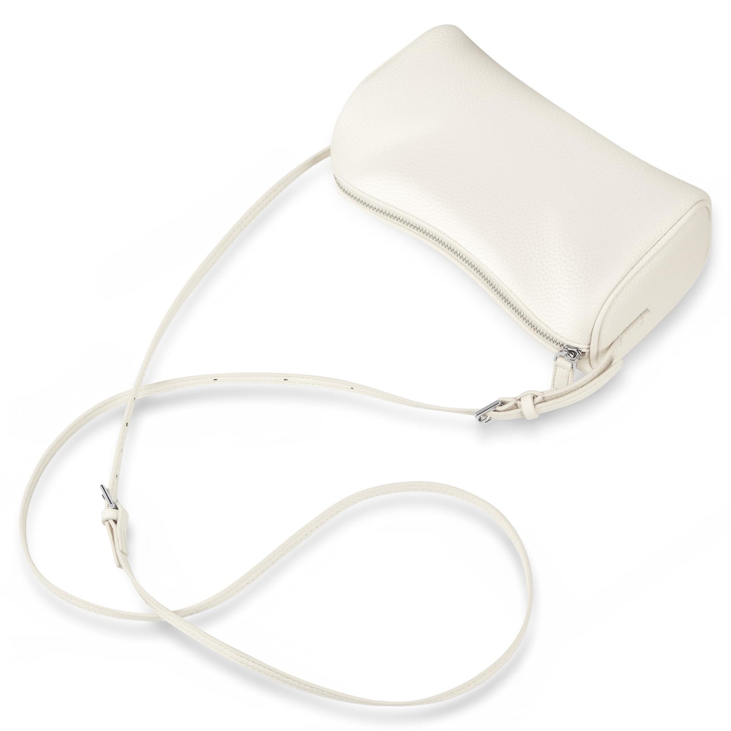 Hobo Crossbody Bags For Women,Vegan Leather Barrel Bag For Ladies,Designer Mini Pruse With Adjustable Strap,White