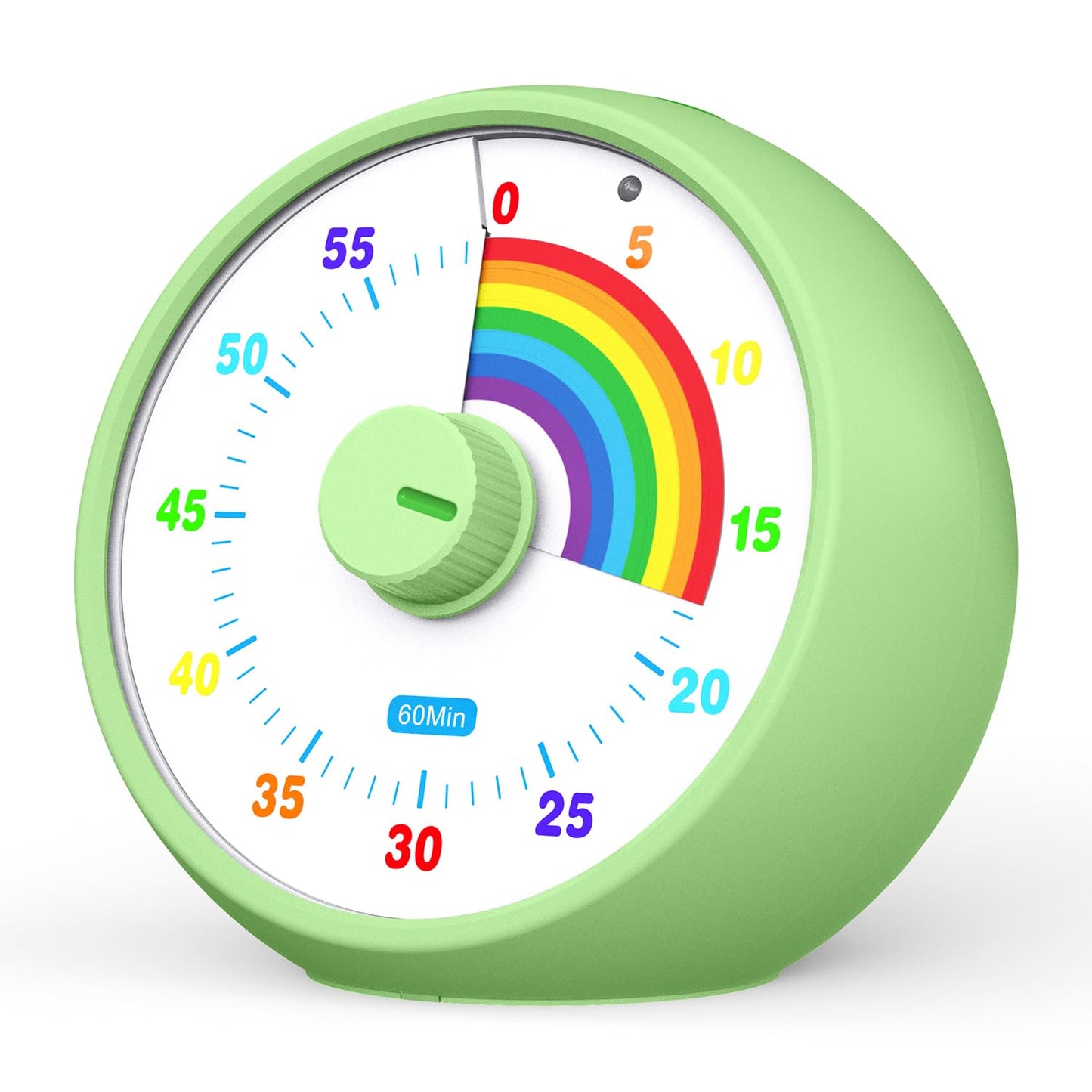 Visual Timer for Kids, 60-Minute Countdown Timer for Classroom Office Kitchen, Desk Timer Kids Time Management Tools with Silent Operation, Pomodoro Time Rainbow Pattern (Green)