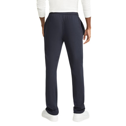Champion Men's Open-Bottom Lounge Pants, Standard Fit, Lightweight 100% Cotton, Available in Regular and Big & Tall, Navy, Large