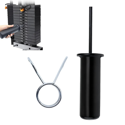 FNKTEK Weight Stack Pin and Spring Collar Weight Stack Extender Pin Commercial and Home Gym Accessories for Cable Tower and Functional Trainer Machine (Hanger Rod Length:150 Mm, Ø 10 Mm,Length 110mm)