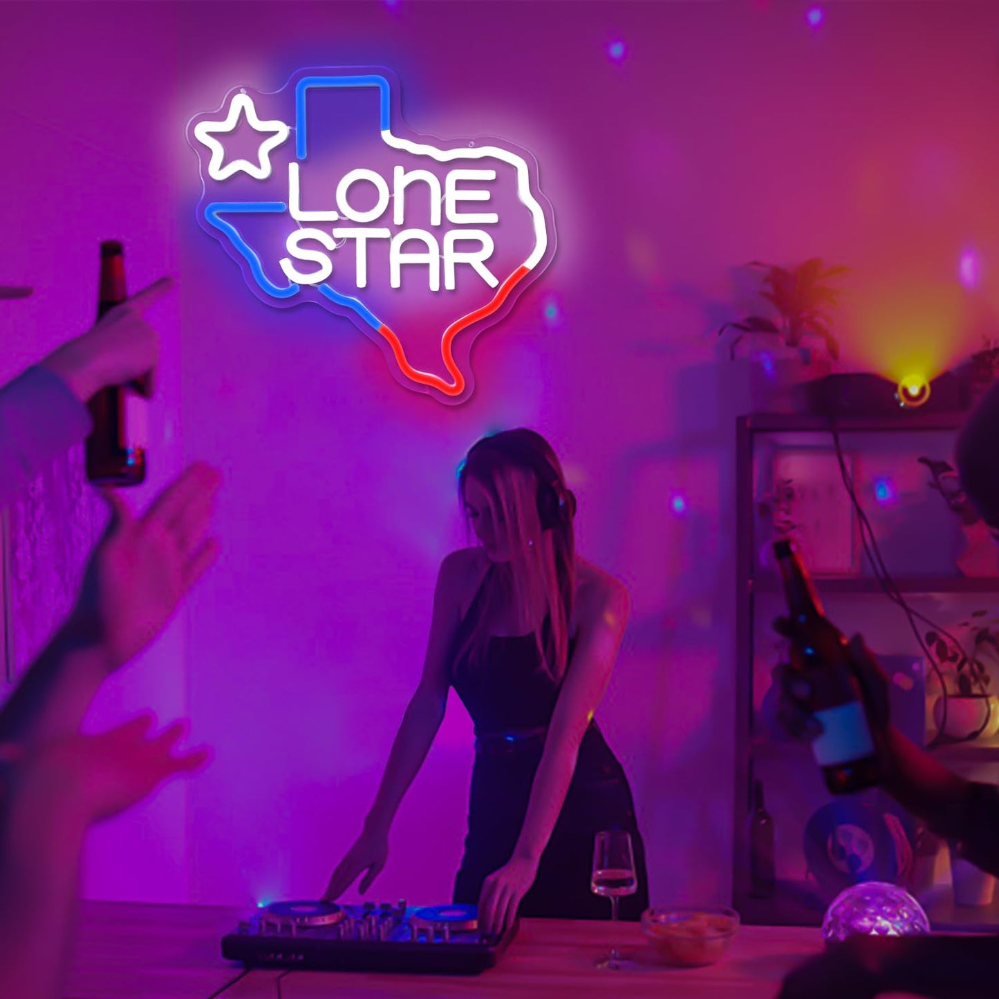 Texas Lone Star Neon Sign Dimmable Neon Beer Signs Lone Star Beer Neon Signs for Wall Decor Neon Led Signs for Bedroom Bar Neon Sign for Man Cave Bar Pub Restaurant Gift