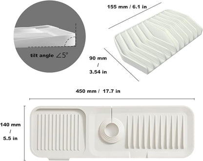 Kitchen Silicone Sink Splash Guard, 5° Slope Type Design Sink Mat, Sink Faucet