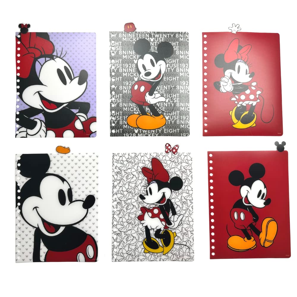 Disney Minnie and Mickey Mouse Journal Notebook, Spiral Bound, 144 Lined Pages, 8 x 7 inches, Red