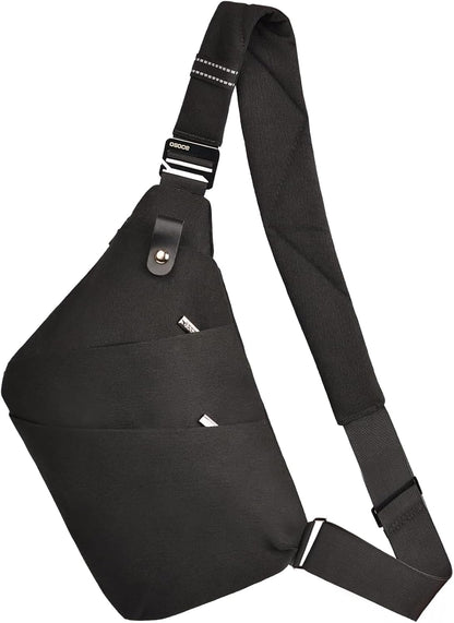 Anti Theft Crossbody Bags Sling Bag for Women Men Waterproof Wander Bag for Sports and Travel. (1.0Black, Small)