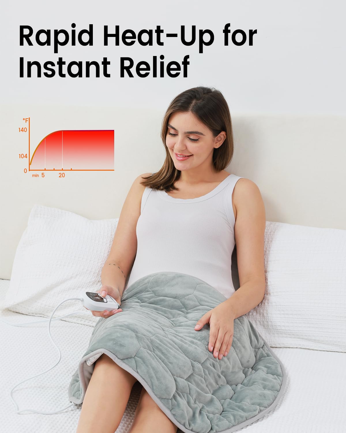 immtree Weighted Heating Pad for Deeper Pain Relief, 7lbs XXXL Size(29x24) with Fast Heat Technology, Heated Blankets for Adults, Relief for Back and Shoulder and Knee