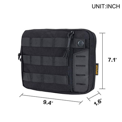 EXCELLENT ELITE SPANKER Molle Admin Pouch Tactical EDC Tool Pouch Military Nylon Holder Modular Utility Organizer Bag(Black)