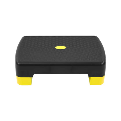 Fitvids 18" Aerobic Step Platform, Workout Stepper with Adjustable 2 Stackable Risers 3" 5.5" for Home Gym Small Space, Exercise Step, Yellow/Black