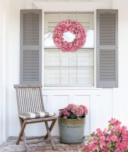 Briful Spring Wreaths for Front Door 18in Artificial Bougainvillea Flower Wreath Silk Floral Hanging Wreath Outdoor Wreaths for Home Wall Mantle Party Wedding Porch Décor