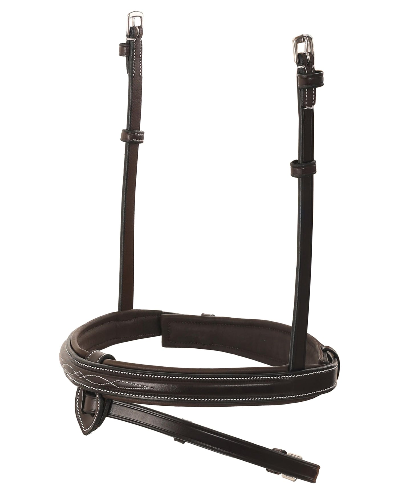 ExionPro Anatomical Snaffle Jumping Bridle for Horses with Removable Flash Noseband & Rubber Reins – Premium Vegetable-Tanned Leather, SS Buckles, Padded MonoCrown, Designer Stitching