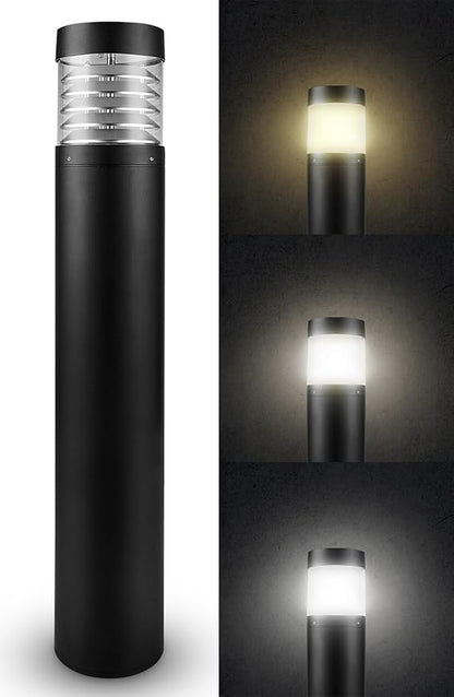 LightingLabs Led Bollard Landscape Lighting 20 Watts 39 Inch 3CCT 3000/4000/5000K 120-277V Outdoor Pathway Light Wired Ideal for Garden, Commercial and Driveway Rated IP65 ETL Listed