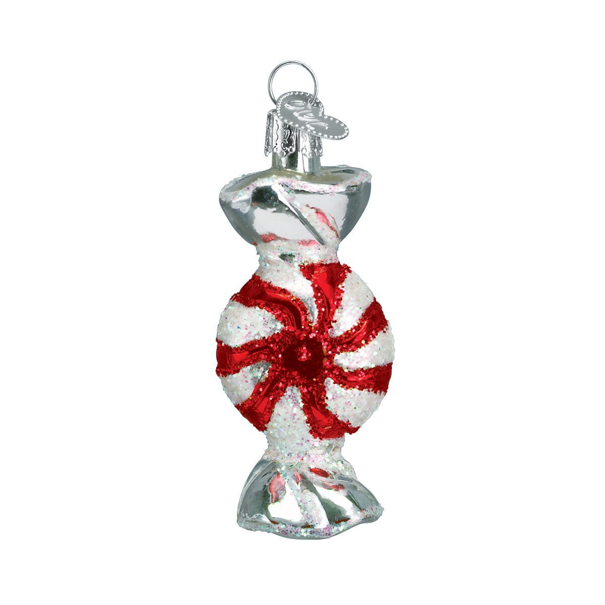 Old World Christmas Peppermint Candy Glass Blown Ornament for Christmas Tree, Handcrafted Holiday Decoration, Candy Collection