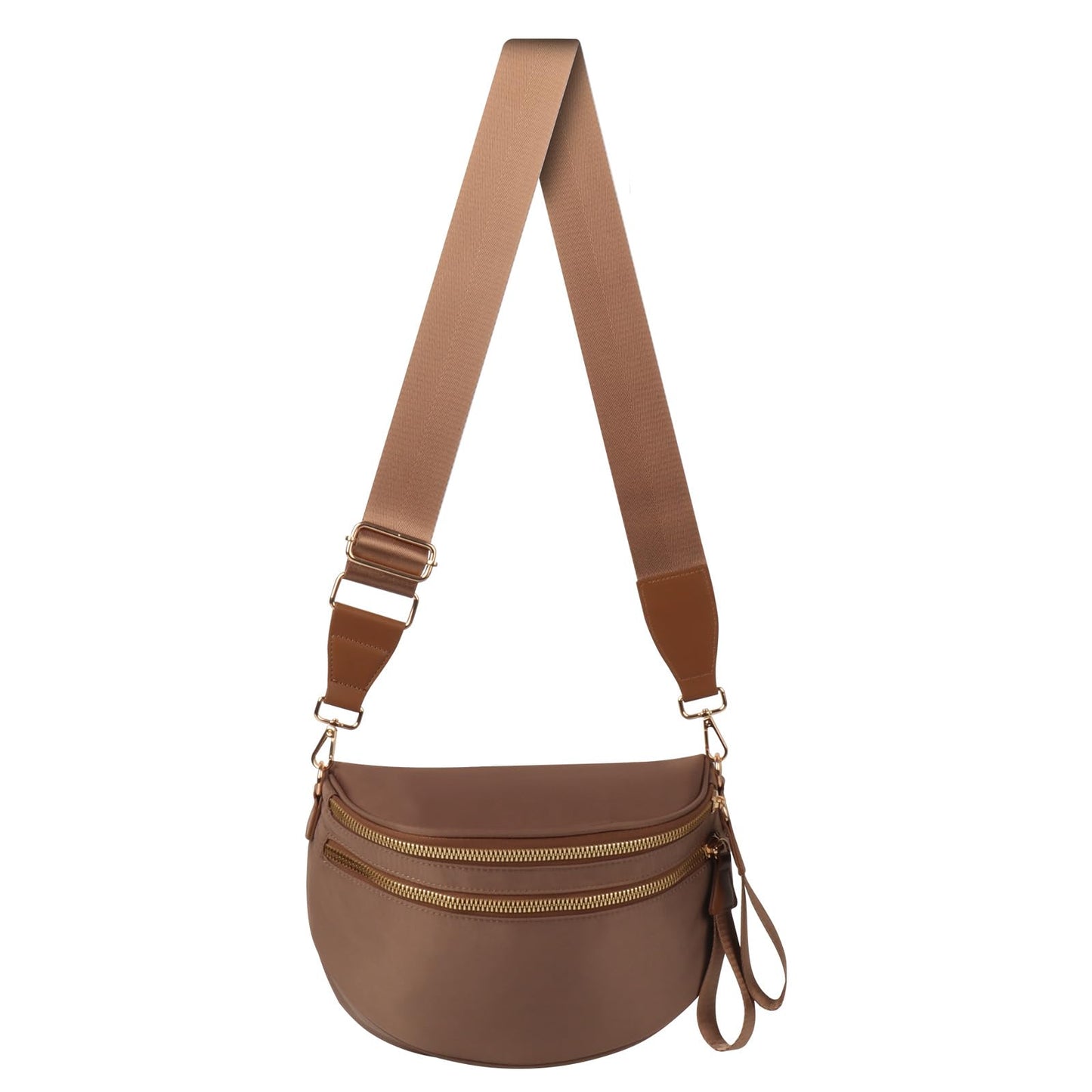 Crossbody Bags for Women Cross Body Purse Bum Bag Large Fanny Waist Pack with Adjustable Strap Caramel Brown