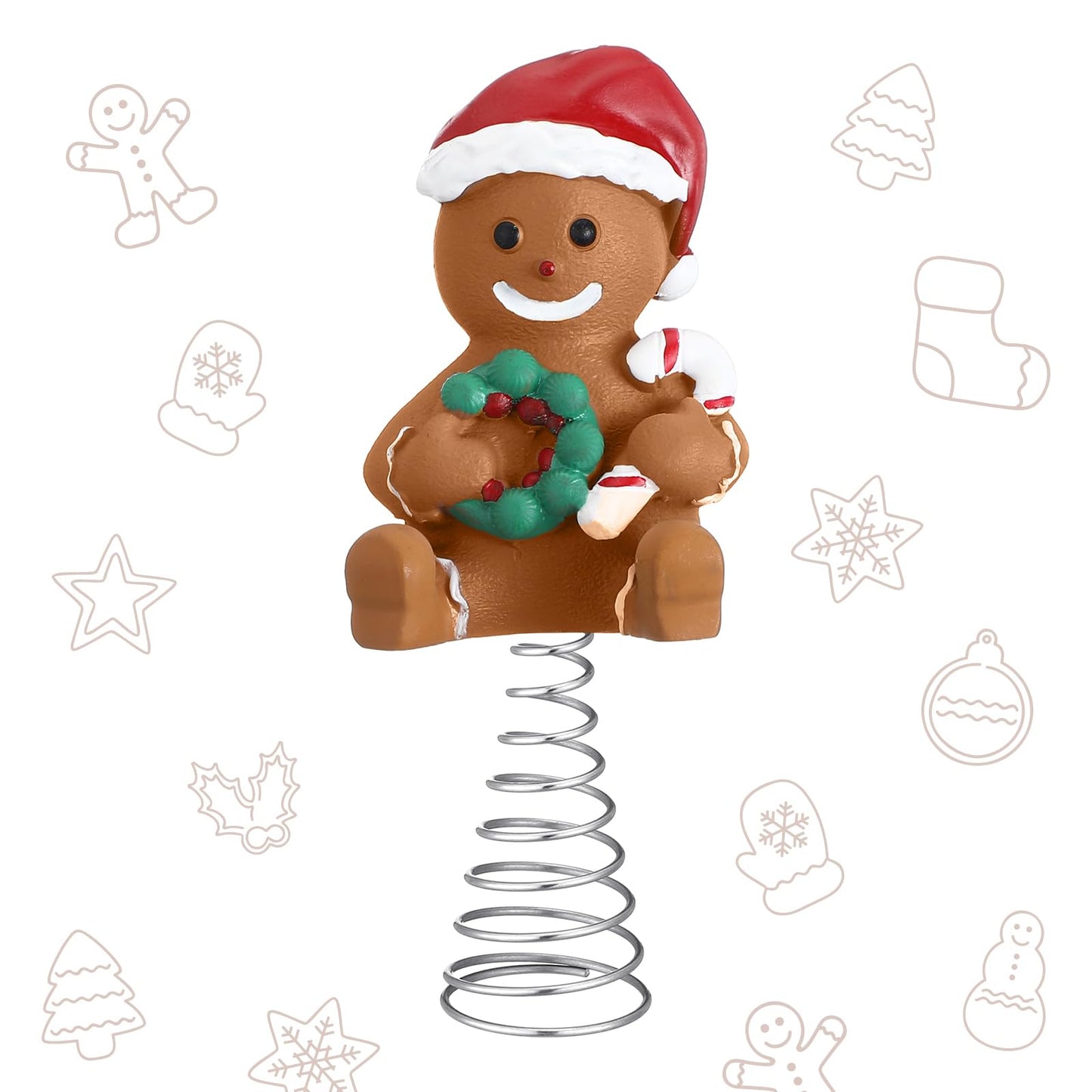 Namalu Mini Christmas Tree Topper Small Gingerbread Man Treetop for Christmas Tree 4 Inch Gingerbread Ornaments Decorative for Home Xmas Wine Bottle Wedding Bridal Shower Holiday Party Decorations