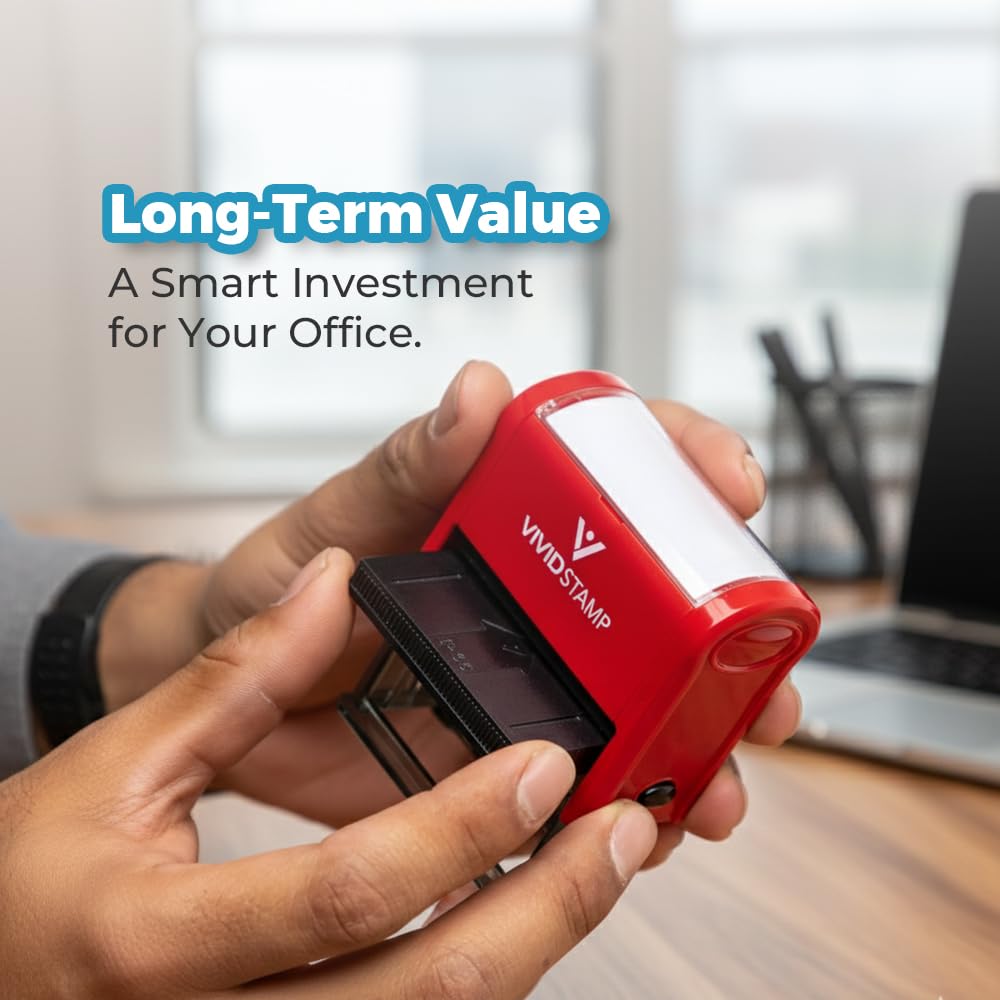 TIME Sensitive DOCUMENTS Enclosed Self Inking Rubber Stamp (Red Ink) - Large