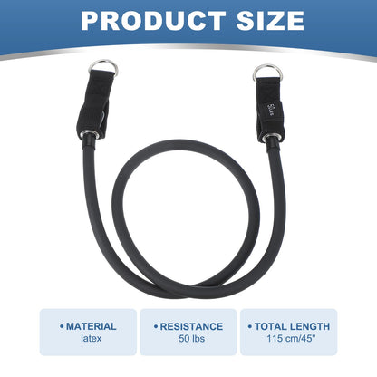 PATIKIL Resistance Tube Bands, 50 lbs Stackable Single Resistance Band Exercise Band Stretch Band for Working Out Man Home, Black
