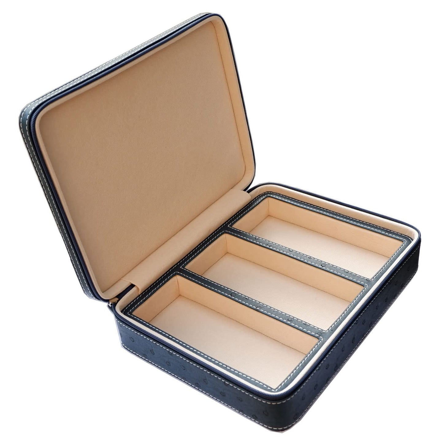 Beaufort 3 Slots PU Leather Eyeglasses Storage Box Sunglasses Box Jewelry Display Case Watch Box for Women Men
