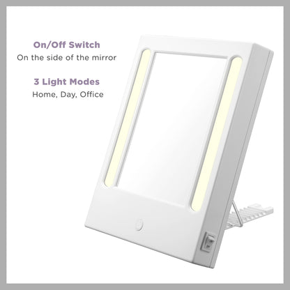 Conair Lighted Makeup Mirror, LED Vanity Mirror, 1X/5X Magnifying Mirror, Corded in Glossy White