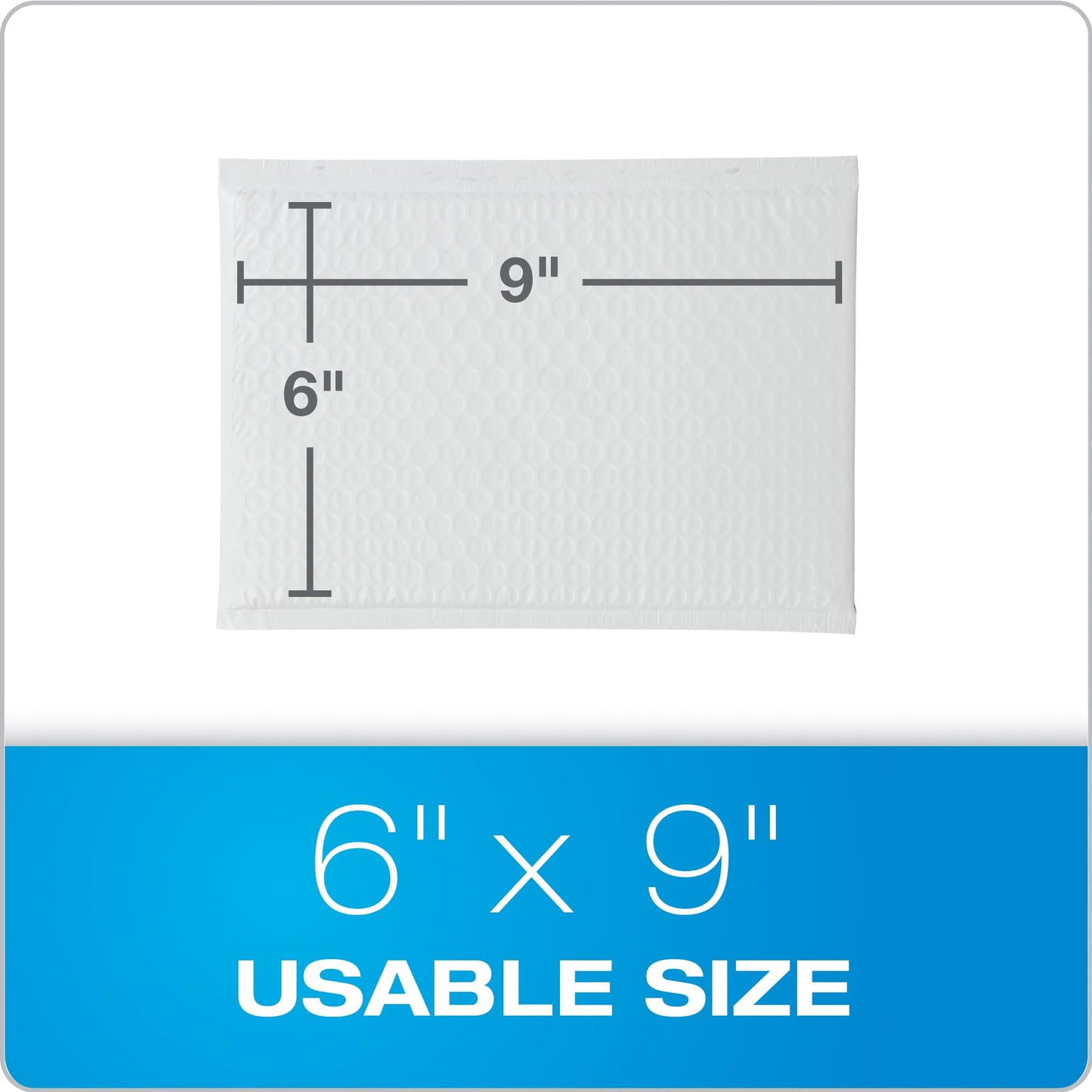Quality Park Bubble Mailers, 6 x 9 Inch, White Poly Mailers, Padded Envelopes, Shipping Envelopes, Water Resistant, Self Seal, 50 Per Box (QUA85856), Plastic