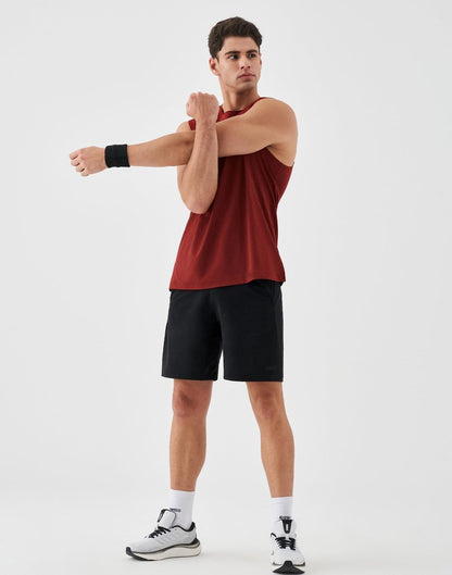 K-Swiss Men's Athletic Running Shorts - Lightweight Breathable Workout Shorts Sports Gym Basketball 7", Black/Black XL