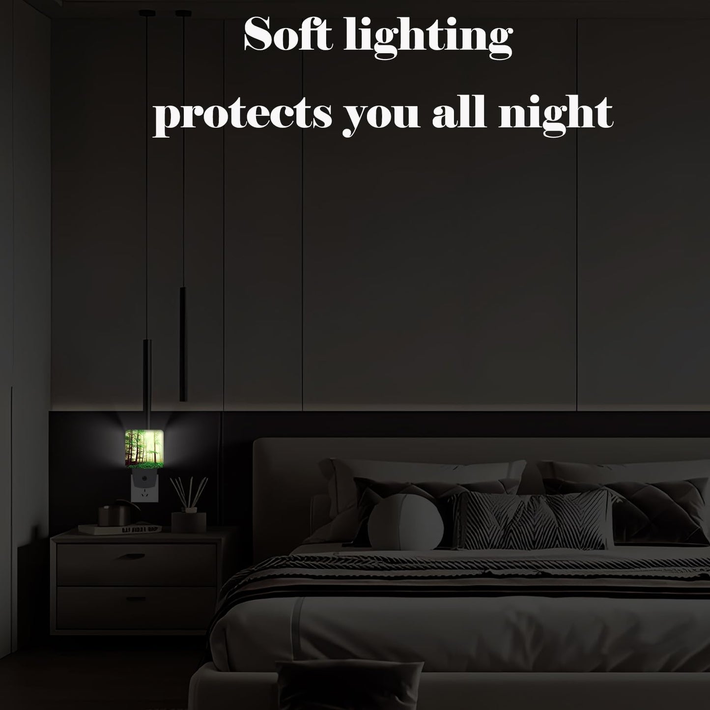 FSHVQKD Misty Forest Night Light,Plug-in Nightlights Auto Sensor Night Lamp Dusk to Dawn Lamp Home Decor for Nursery Children Girls Boys