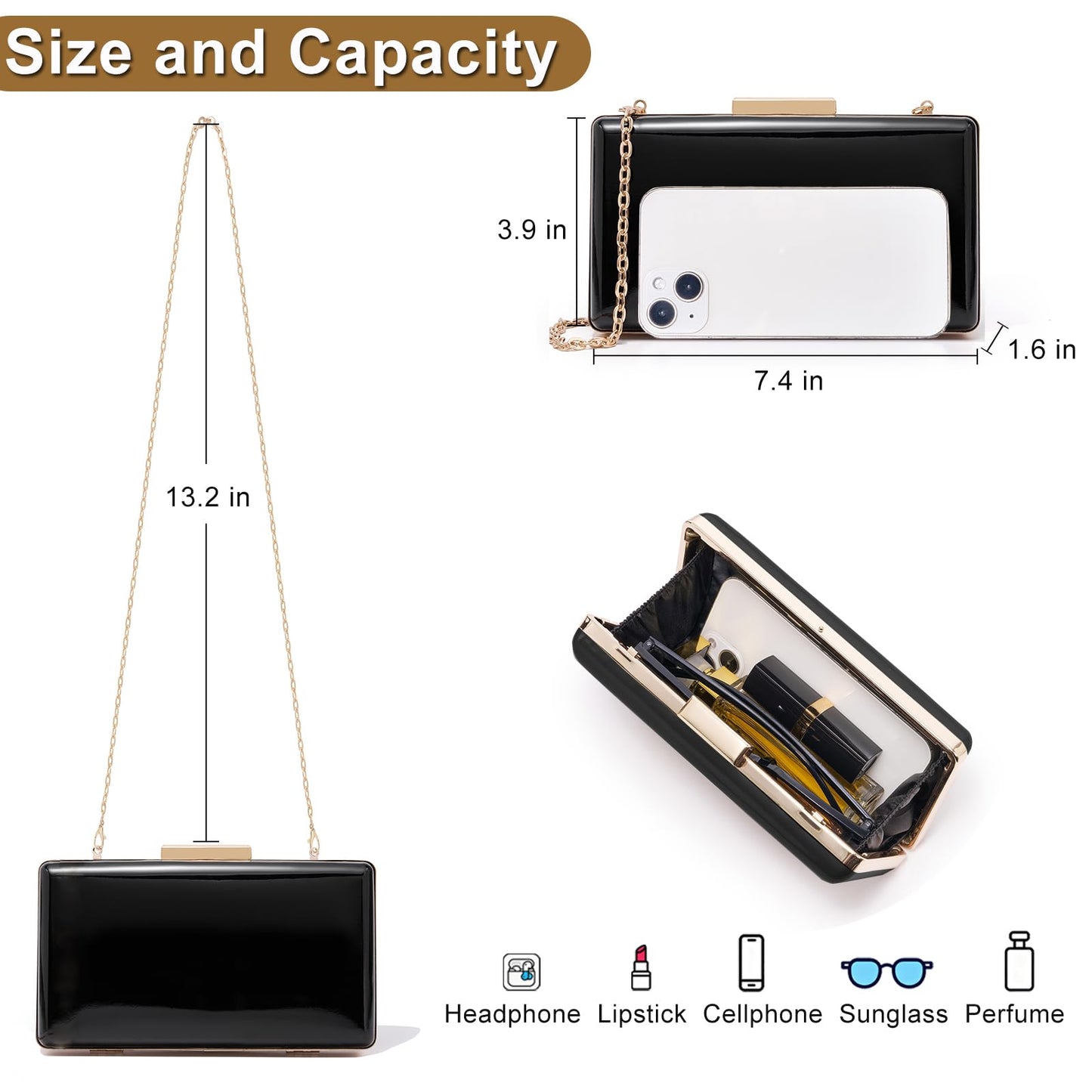 Kseymeir Clutch Purses for Women, Evening Bag for Women Wedding Party Prom Purse