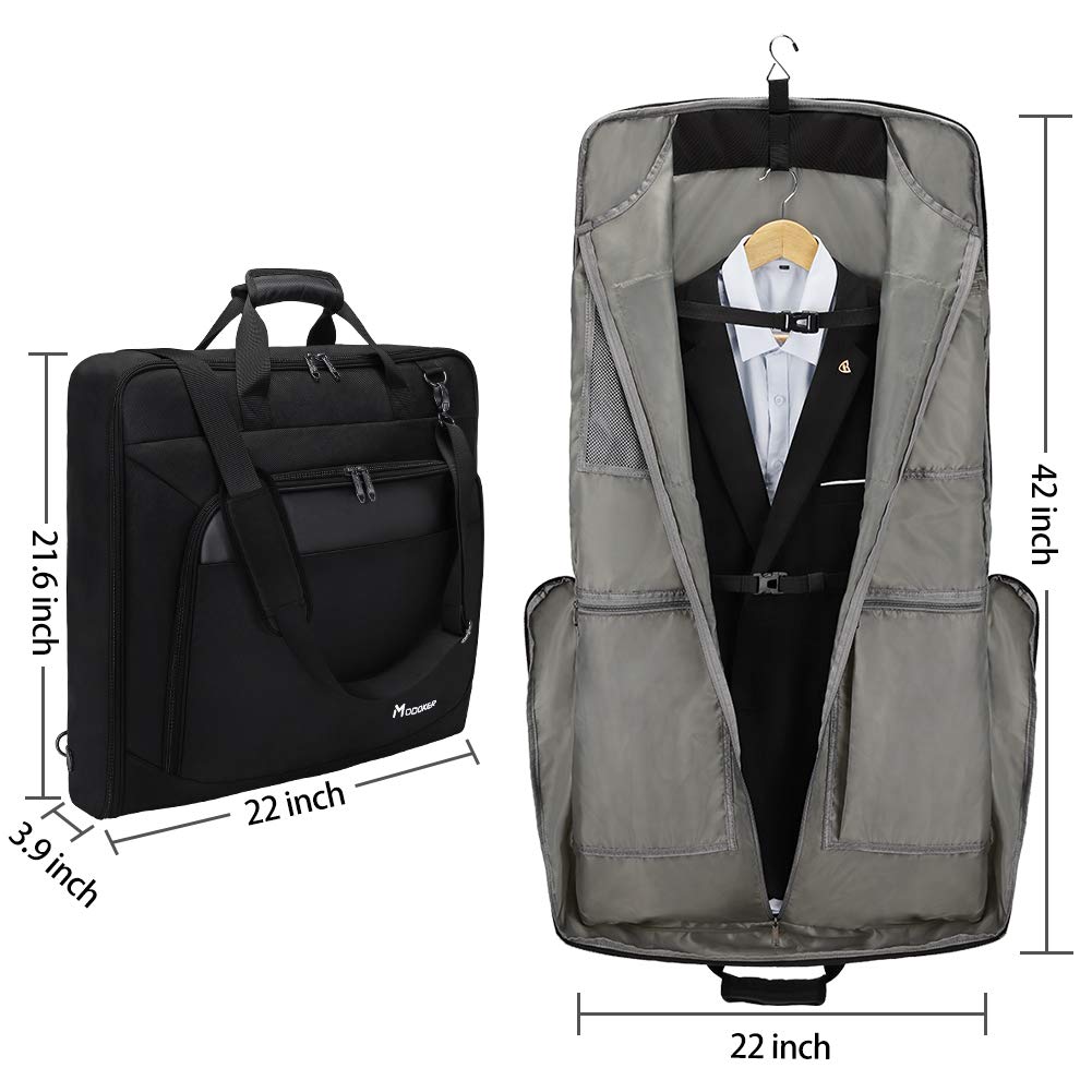 Modoker Carry On Garment Bags for Travel Hanging Clothes Suit Bag Luggage Organizer, Foldable Suit Carrier Gift for Men Women