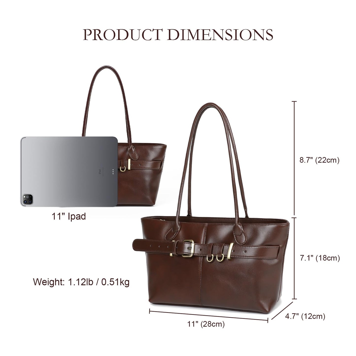 MoreFarther Genuine Leather Tote Bag for Women (Gray)