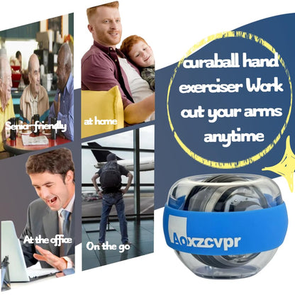 Aoxzcvpr Gyro Wrist Ball auto Start Gyroscope Torque Ball with LED Lights for Hand Trainer for Sports Enthusiasts.(Blue)
