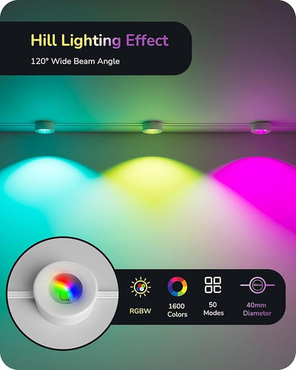 EDISHINE 60ft Permanent Outdoor Christmas Lights for House, 40 LED Eave Light with App/Remote, IP67 Smart RGB+IC+Warm/Cool White Holiday Light with 50 Scene Modes, Work with Alexa Google Assistant