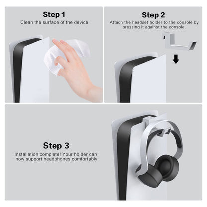 NexiGo PS5 Headphone Holder, [Minimalist Design] Mini Headphone Hanger with Supporting Bar, for Sony PlayStation 5 Gaming Headset, White