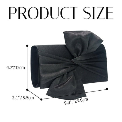 Nefokfdus Satin Evening Bag Bow Flap Clutch Purse for Women,Elegant Clutch Handbag for Formal/Party/Prom/Wedding