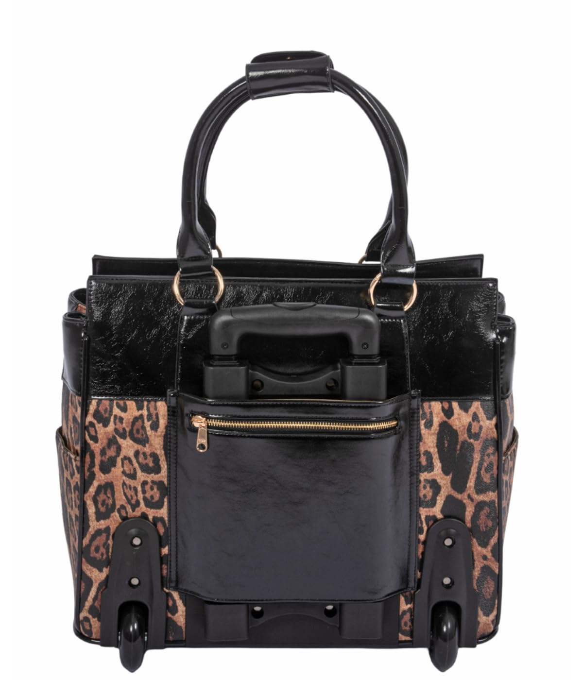 New London Leopard Rolling Laptop Bag for Women Computer Case - Fits 13"-17" Laptop