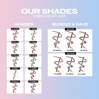 Sacheu Lip Liner Stay-N Peel Off Lip Stain — Long Lasting Matte Lip Tattoo Transfer Proof Lipstain Infused with Hyaluronic Acid & Vitamin E for All Skin Types — Vegan & Cruelty-Free, p-INKED