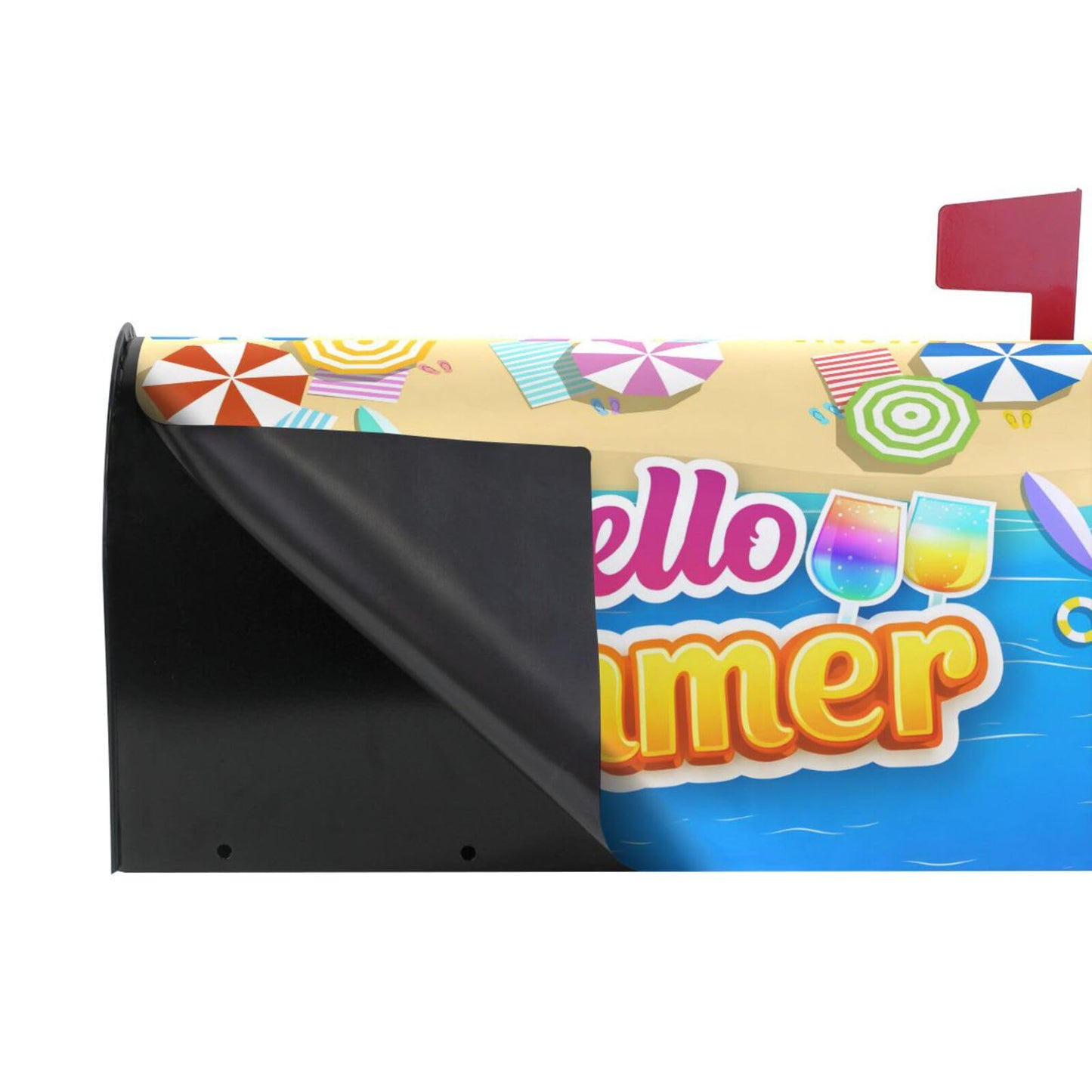 ALAZA Summer Time with Beach Magnetic Mailbox Cover MailWraps Garden Yard Home Decor for Outside Standard Size-18"x 20.8"