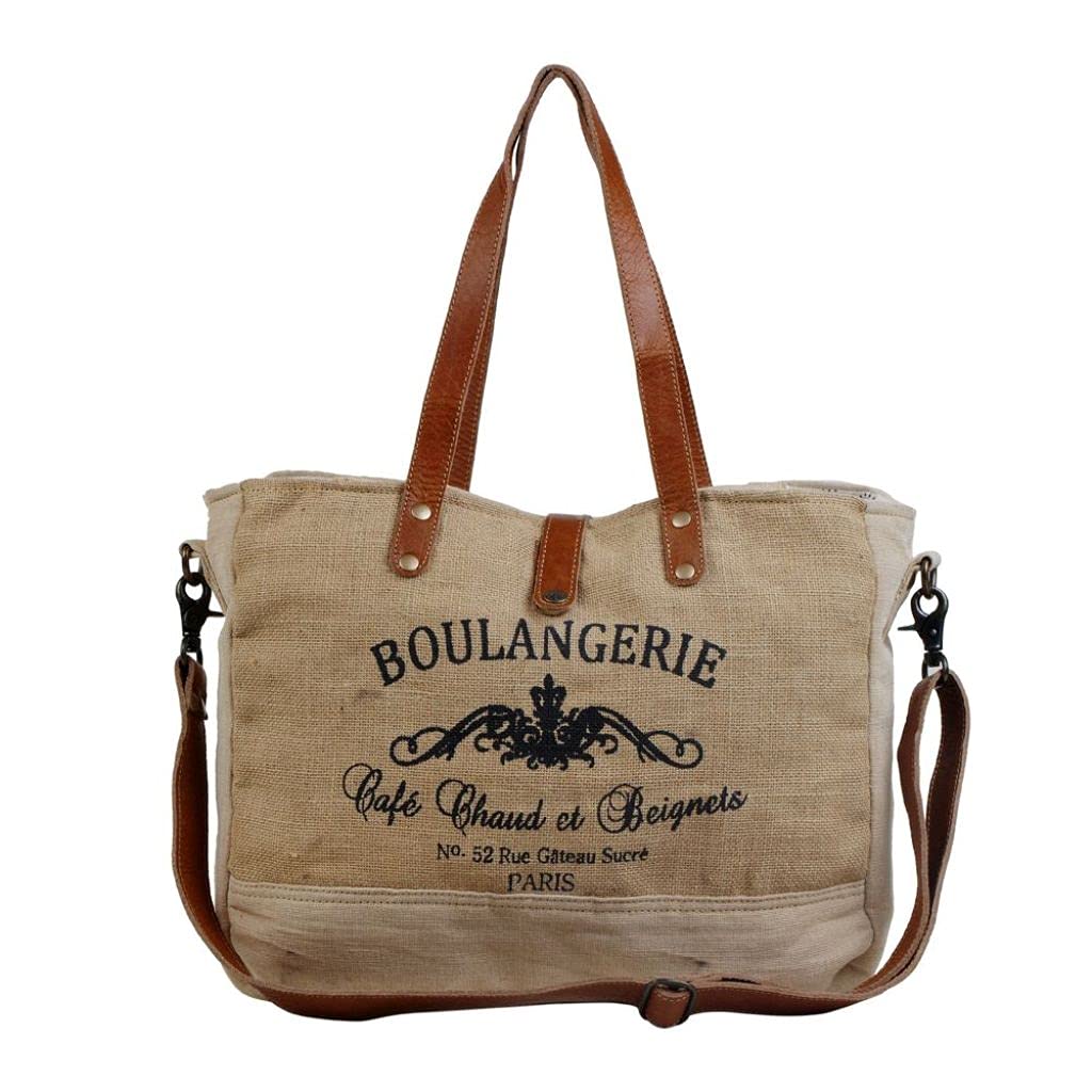 Myra Bag Wholesome Organic Boho Purses for Women - Canvas Fabric Market Bag, Boho Handbags for Women with Leather Accents, Chic Military Aesthetic, Casual Cloth Purses for Everyday, Shopping