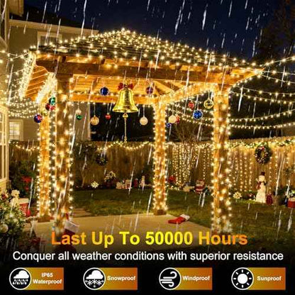 1500 LED 470FT Christmas String Lights Outdoor, 12 Modes and Timer Memory Dimmable, Plug in Waterproof Dark Green Wire Twinkle Fairy Light for for Xmas Yard Tree Wedding Party Decor (Warm White)