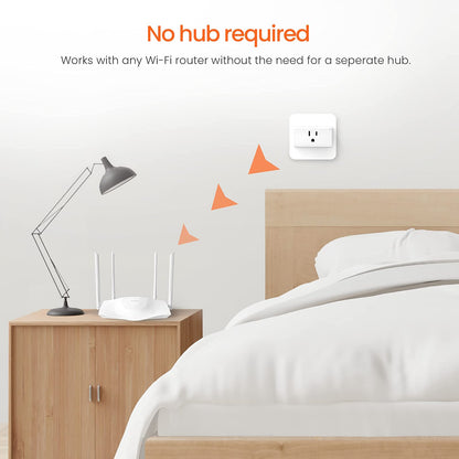TENDA SP6 Smart Plug WiFi Outlet Switch, Works with Alexa & Google Assistant for Voice Control, Remote Control via App, Timer & Schedule Function, 15A Easy Install, Compact Design, FCC ETL Certified