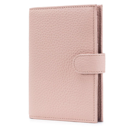Karmiir RFID Passport Holder Travel Wallet for Women, Leather Passport Cover Wallet with Card Holders SIM Slots,Zippered Coins Pocket and Cash Slot Slim Compact Travel Wallet (Pink)