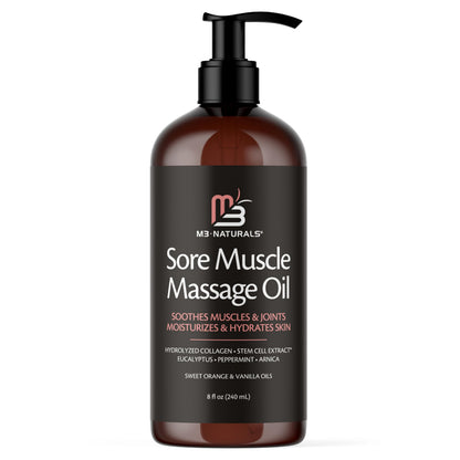 M3 Naturals Firming Body Massage Oil with Collagen & Stem Cell – Helps Smooth The Appearance of Cellulite & Improve Skin Texture – Refreshing Aromatherapy Body Oil for Legs & Full Body – 16 Fl Oz