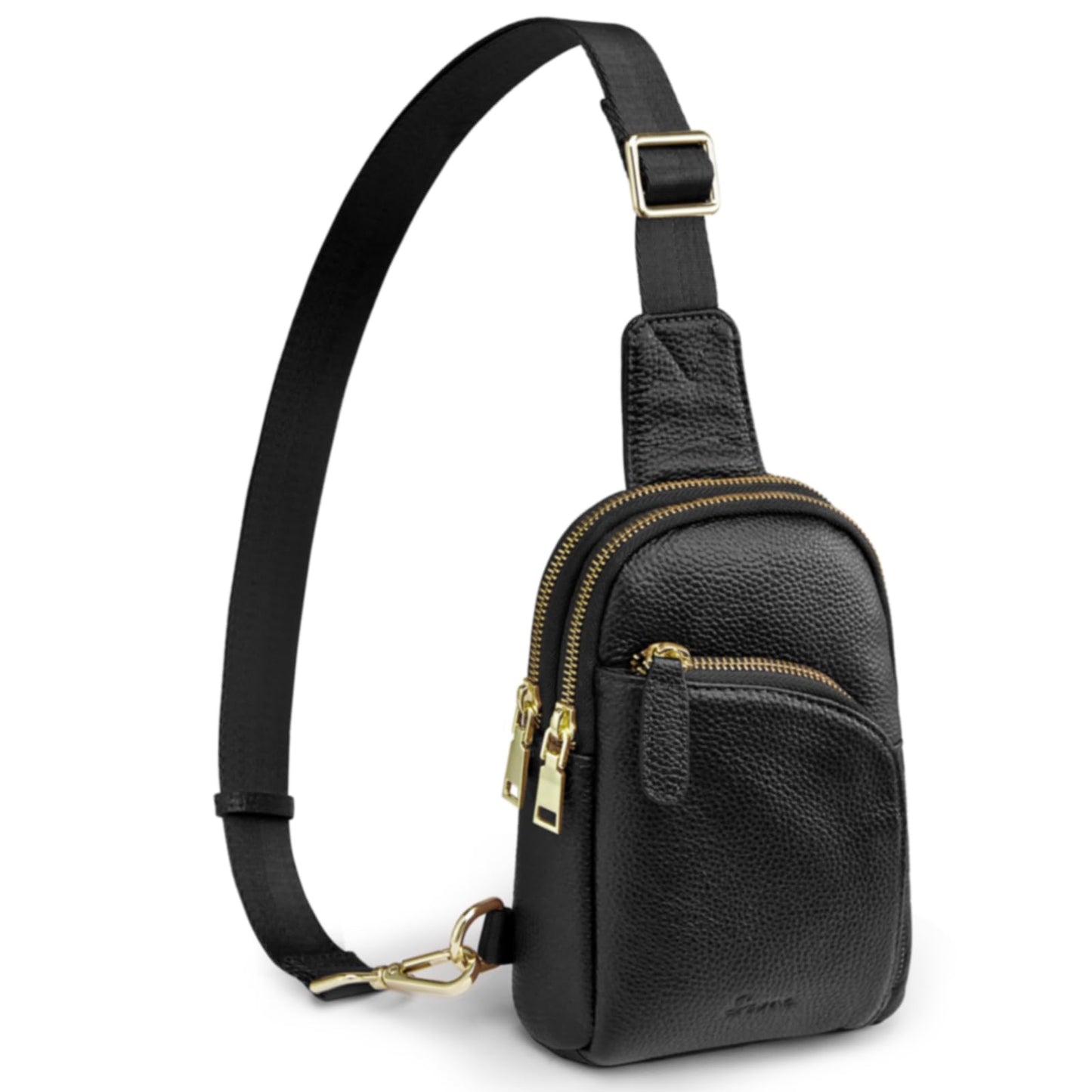 S-ZONE Genuine Leather RFID Blocking Small Sling Bag Women Crossbody Fanny Packs