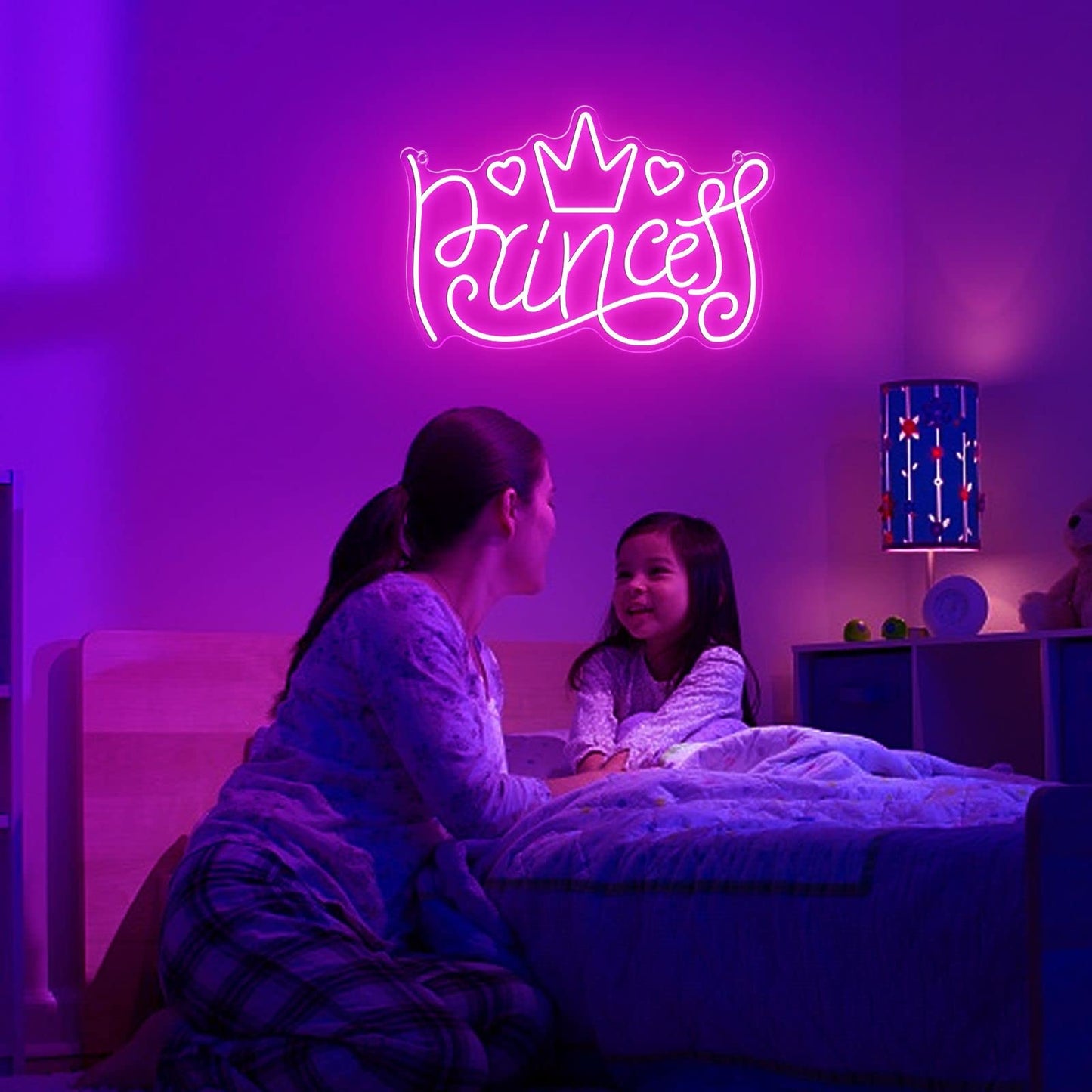 Princess Neon Signs for Wall Decor, Large LED Lights Sign Unique Art Ornaments with Switch, Chirstmas Birthday Party Decoration, Gift for Girl Boys.