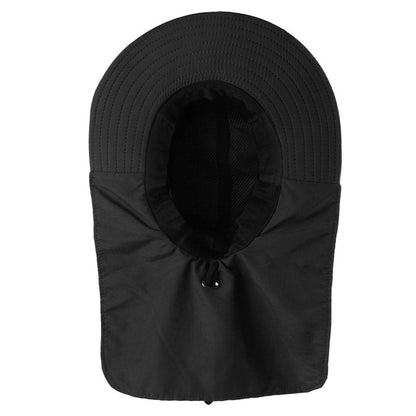 Falari Outdoor Sun Hat, Wide Brim with Neck Flap, Safari Hiking Gardening Fishing Hat - Black