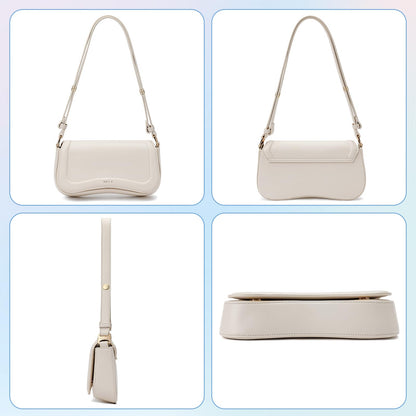 Keyli Shoulder Bag for Women mini Crossbody Purses Retro Classic Handbag Waterproof Vegan Leather Clutch Tote Hobo Purse Designer Bags with Adjustable Strap Beige