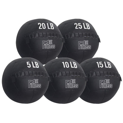 Fitness First Wall Ball – Grippable Padded Medicine Ball for Functional Strength Training, Speed, Coordination & Conditioning, Multiple Weight Options for Progressive Resistance, 5 lbs