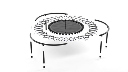 bellicon Mini Trampoline 44'' (Orange) | Bungee Suspension up to 440 lbs | Indoor Fitness Rebounder for Adults | Screw-in Legs