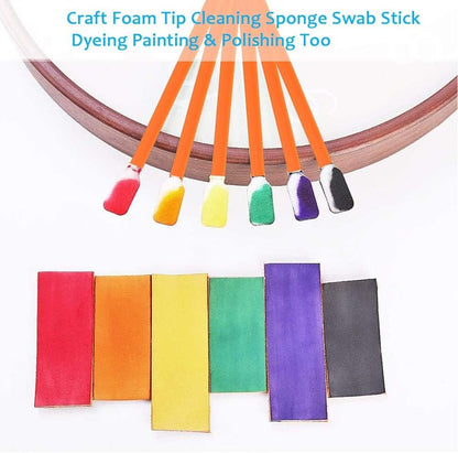 Foam Cleaning Swabs - Lint-Free Precision Swabs for Electronics, Camera & Lens Cleaning | 200pcs Orange