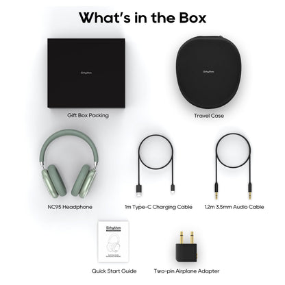 Srhythm NiceComfort 95 Hybrid Noise Cancelling Headphone Wireless, Bluetooth Headset with Transparency Mode,ENC,HD Sound