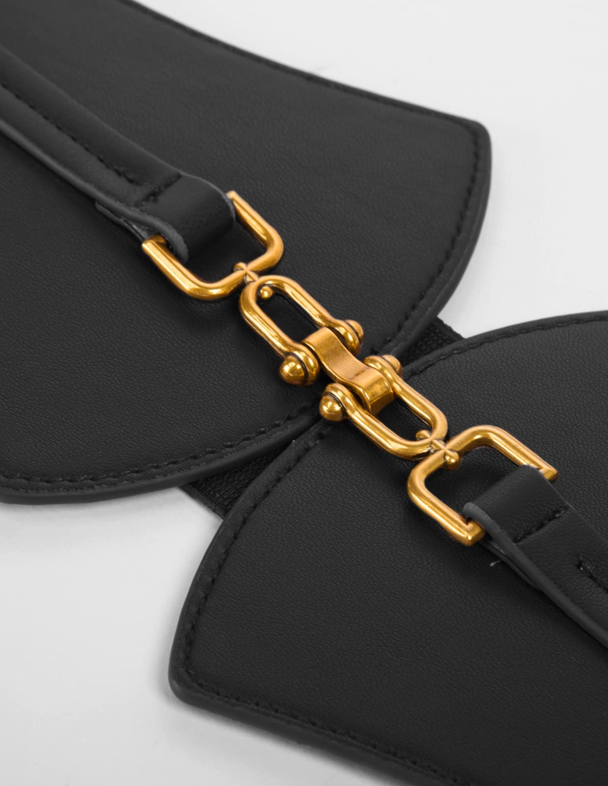 GRACE KARIN Ladies Lace-up Cinch Belt Retro Tied Corset Elastic Waist Belt for Women Black S