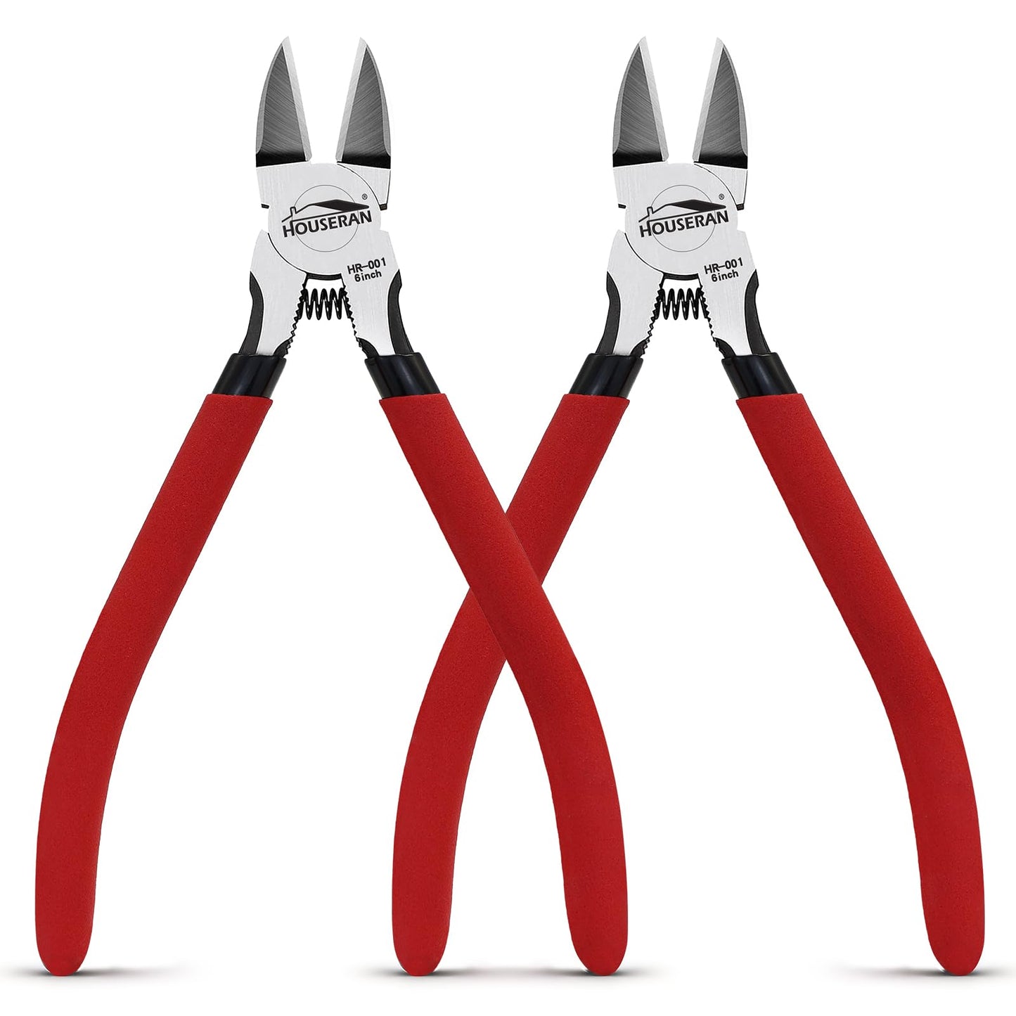HOUSERAN Wire Cutters 2 PACK, 6 inch, Side Cutters, Flush Cut Pliers